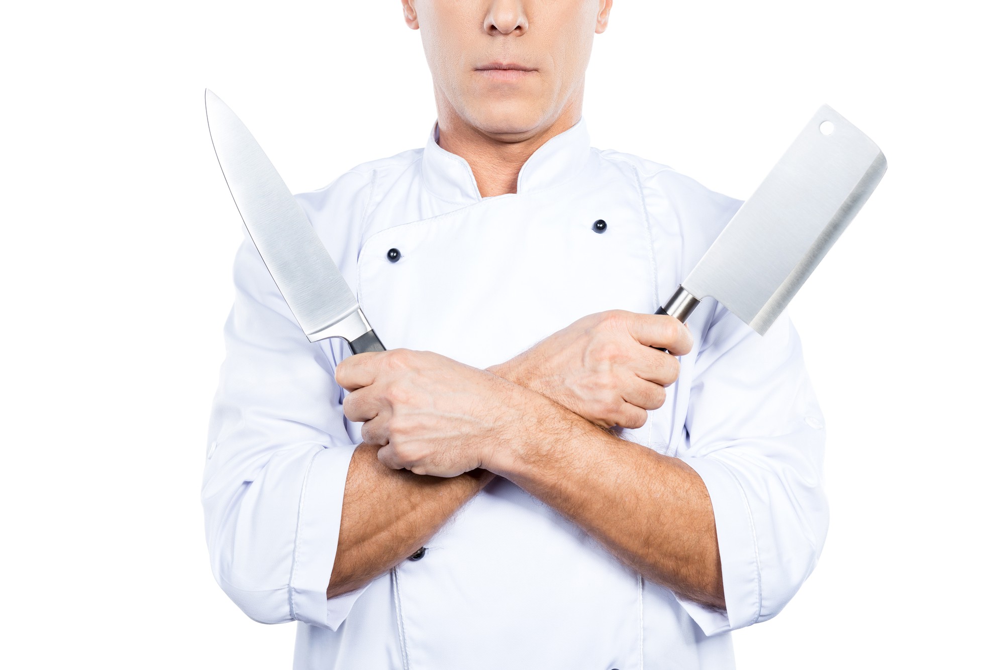 Chef demonstrating knife skills
